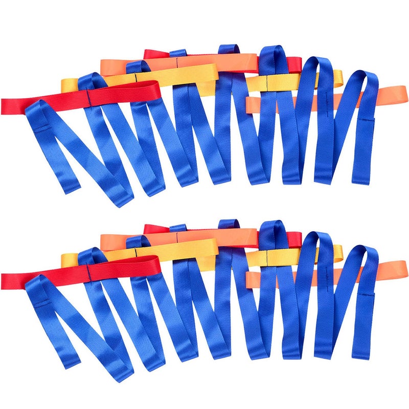TecUnite TecUnite 2 Packs Short Walking Rope with 12 Handles Outdoor Safety Daycare Rope Leashes for Preschool Kids Children Toddlers Daycare Schools Teachers 12 Children 2 AdultsAssorted Color