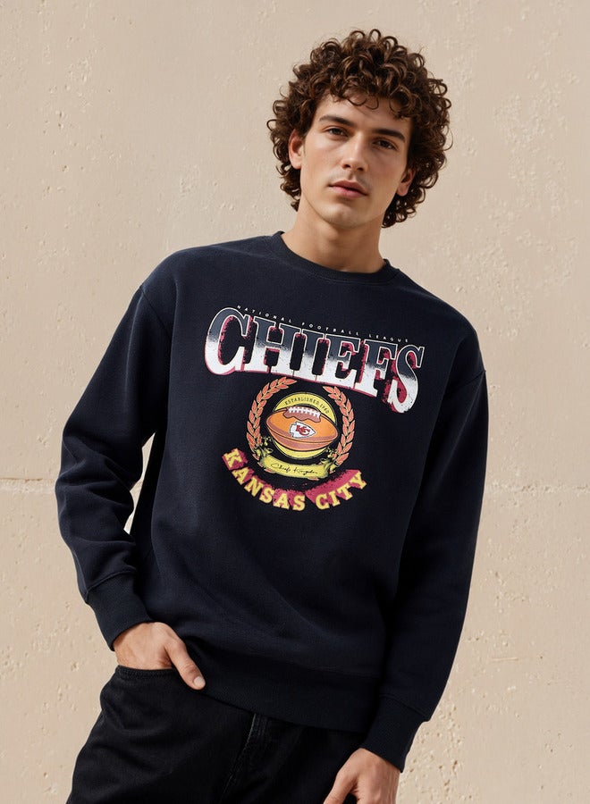 SP Characters Men Relaxed Fit The Kansas City Chiefs Print Sweatshirt - Image 1