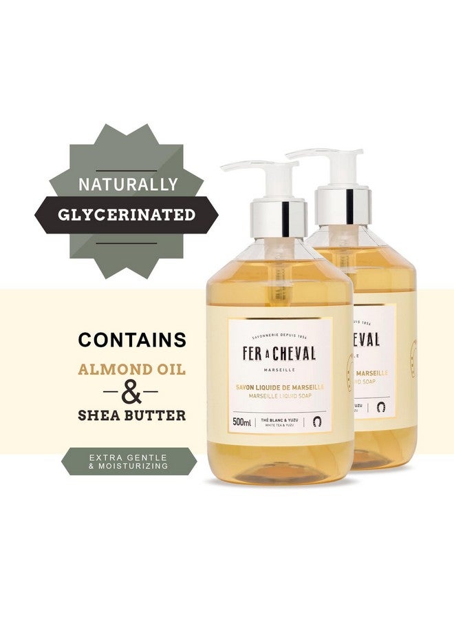 Fer A Cheval Fer à Cheval White Tea & Yuzu Marseille Liquid Soap | Shea Butter & Sweet Almond Oil, Luxurious Hydration, 97% Natural Ingredients - Set of 2, 16.9 f oz - Image 2