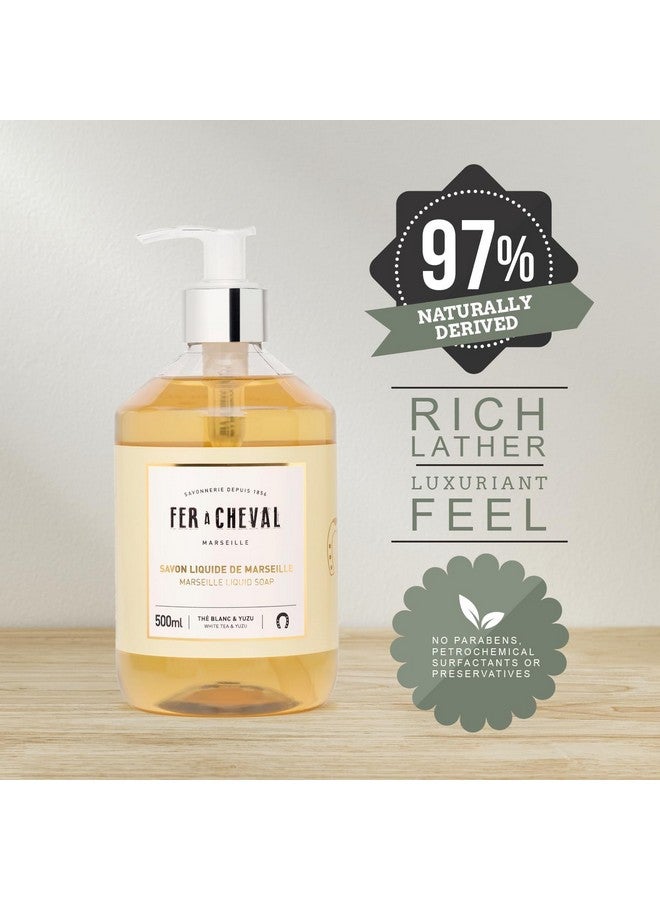 Fer A Cheval Fer à Cheval White Tea & Yuzu Marseille Liquid Soap | Shea Butter & Sweet Almond Oil, Luxurious Hydration, 97% Natural Ingredients - Set of 2, 16.9 f oz - Image 3