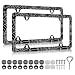 LIN KANG Spider Web License Plate Frame 2 PCS Goth Gothic Web Aluminum Metal License Plate Frames Holder Covers RustProof Waterproof Car Decorative Tag Frames for Standard Us 12x6 Inch - Image 2