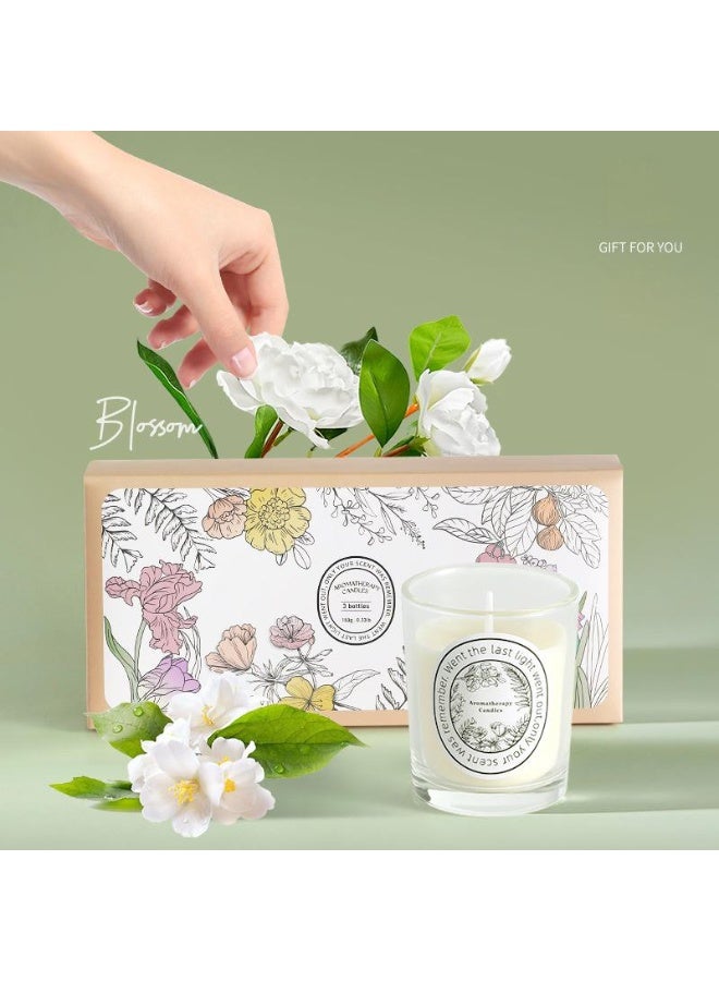 3-pack Scented Candles Gift Set for Women and Men,Aromatherapy Candle for Home Scented,Natual Soy Candles Gifts for Stress Relief,Meditation, Yoga, Relaxing SPA, Aroma Candle (Rosemary&Lavender,Gardenia, Jasmine) - Image 4