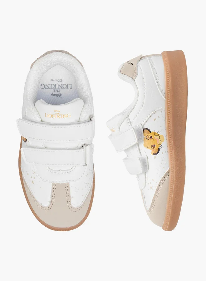 Disney Boys The Lion King Print Sneakers with Hook and Loop Closure