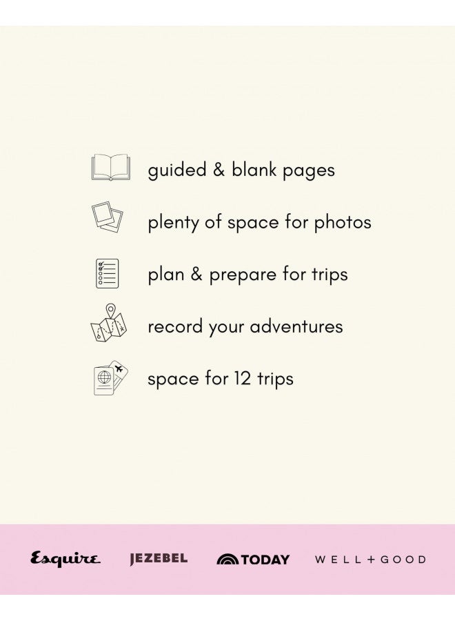 Kunitsa Co. Travel Journal - Guided Notebook for Travelers to Plan & Reflect on Vacations & Trips. Keepsake Travel Gift, Lavender Pink - Image 1