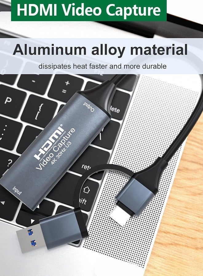 VKL HDMI Video Capture Card 4K Input, Dual USB-A & Type-C, Plug & Play for Streaming, Gaming, Camera, Laptop, OBS, TikTok - Image 2