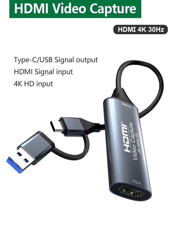 VKL HDMI Video Capture Card 4K Input, Dual USB-A & Type-C, Plug & Play for Streaming, Gaming, Camera, Laptop, OBS, TikTok - Image 1