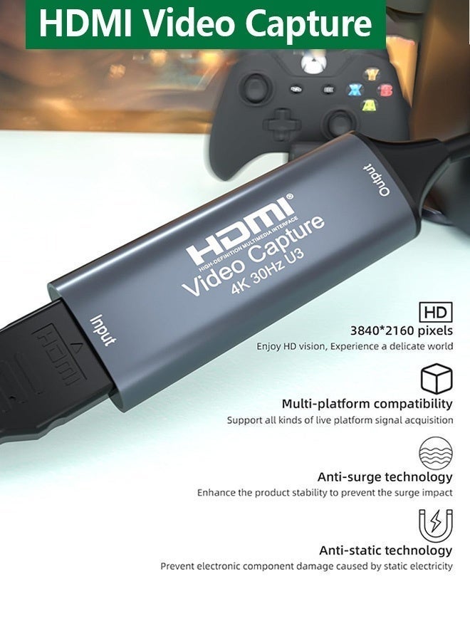 VKL HDMI Video Capture Card 4K Input, Dual USB-A & Type-C, Plug & Play for Streaming, Gaming, Camera, Laptop, OBS, TikTok - Image 3