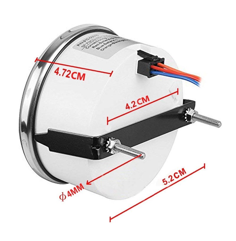 SAMDO 52MM 2" Marine Hour Meter Waterproof Hour Gauge 9-32V Red Backlight for Boat Car Machine - Image 3