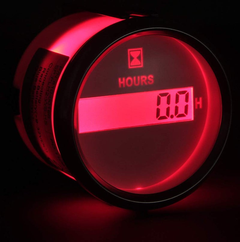 SAMDO 52MM 2" Marine Hour Meter Waterproof Hour Gauge 9-32V Red Backlight for Boat Car Machine - Image 2