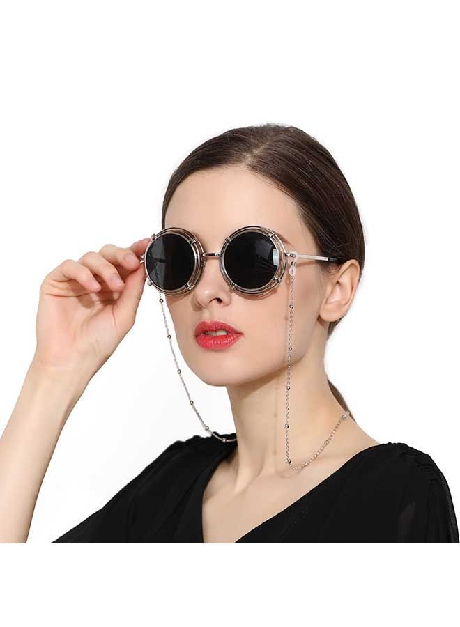 Generic Glasses Sunglasses Hanging Neck Chain, Retro Lanyard, Non-Slip Sunglasses Chain, Copper Bead Chain, Glasses Non-Slip Clavicle Chain (Silver)  - Image 3