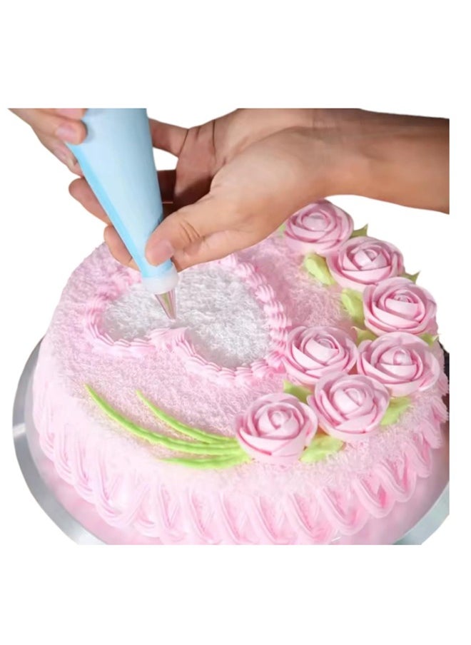 EHOME Silicone Icing Piping Bag,Reusable Cream Pastry Bag and 5× Stainless Steel Nozzle Set DIY Cake Decorating Tool(5×Nozzle, 1×Icing Cream Pastry Bag  - Image 3