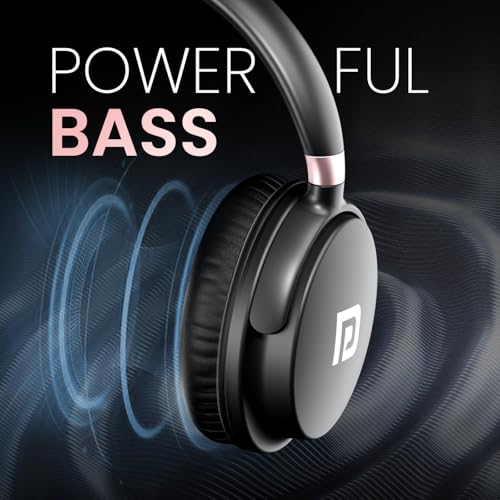 Portronics Muffs M3 Over Ear Headphones with ANC Enabled, Upto 40 Hours Playtime, in-Built Mic, 40mm Driver, Powerful Bass, Soft Ear Cushion, BT 5.3V, AUX in, Foldable Design, Type C Fast Charging - Image 4