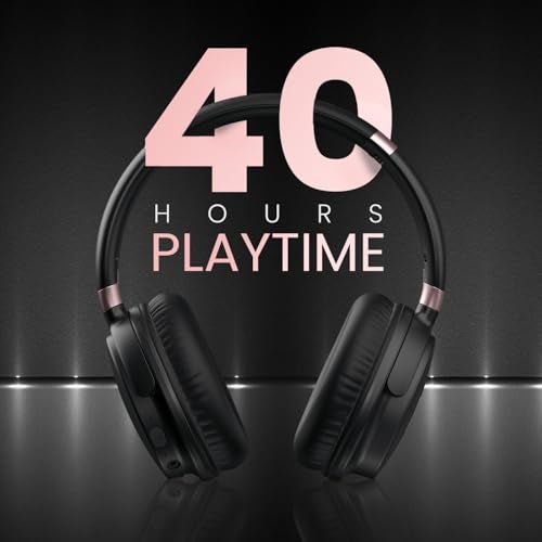 Portronics Muffs M3 Over Ear Headphones with ANC Enabled, Upto 40 Hours Playtime, in-Built Mic, 40mm Driver, Powerful Bass, Soft Ear Cushion, BT 5.3V, AUX in, Foldable Design, Type C Fast Charging - Image 2