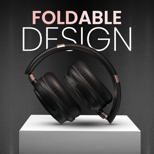 Portronics Muffs M3 Over Ear Headphones with ANC Enabled, Upto 40 Hours Playtime, in-Built Mic, 40mm Driver, Powerful Bass, Soft Ear Cushion, BT 5.3V, AUX in, Foldable Design, Type C Fast Charging - Image 3