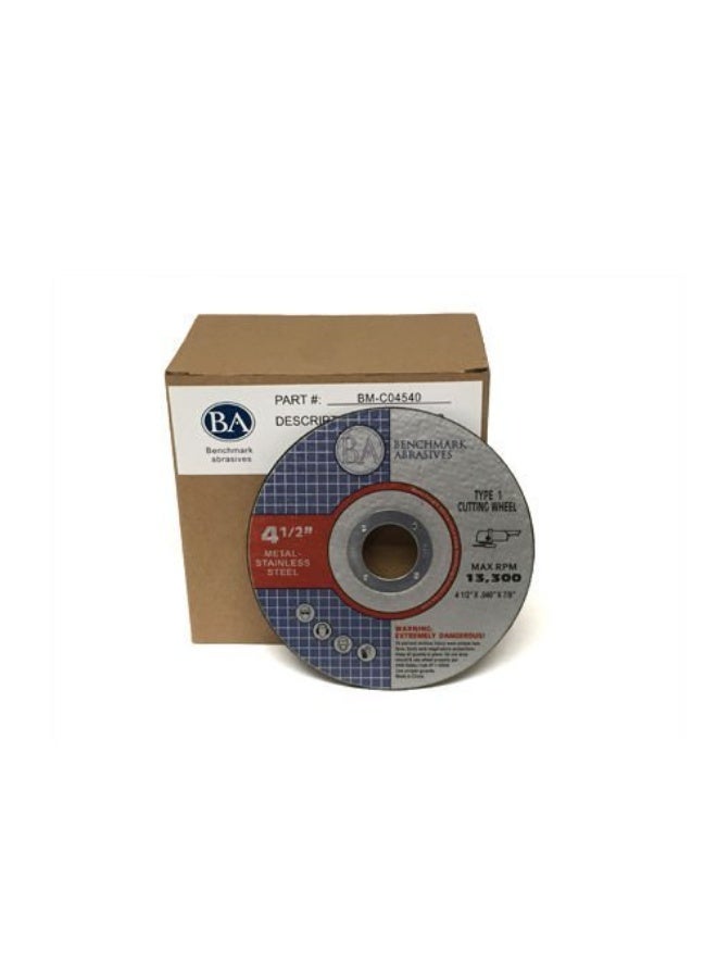 Benchmark Abrasives Grinder Cut Off Wheels 4 1/2 Inch Aluminum Oxide Thin Type 1 Angle Grinder Cutting Disc for Metal, Stainless Steel - with 7/8" Arbor Hole, Fast Grinder Cutting Wheel - 50 Count - Image 3