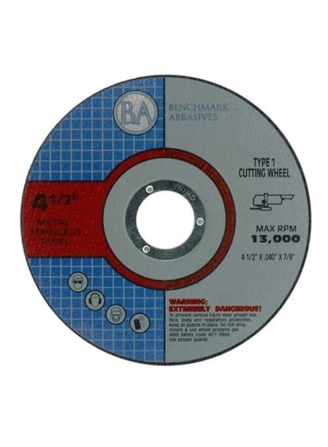 Benchmark Abrasives Grinder Cut Off Wheels 4 1/2 Inch Aluminum Oxide Thin Type 1 Angle Grinder Cutting Disc for Metal, Stainless Steel - with 7/8" Arbor Hole, Fast Grinder Cutting Wheel - 50 Count - Image 1