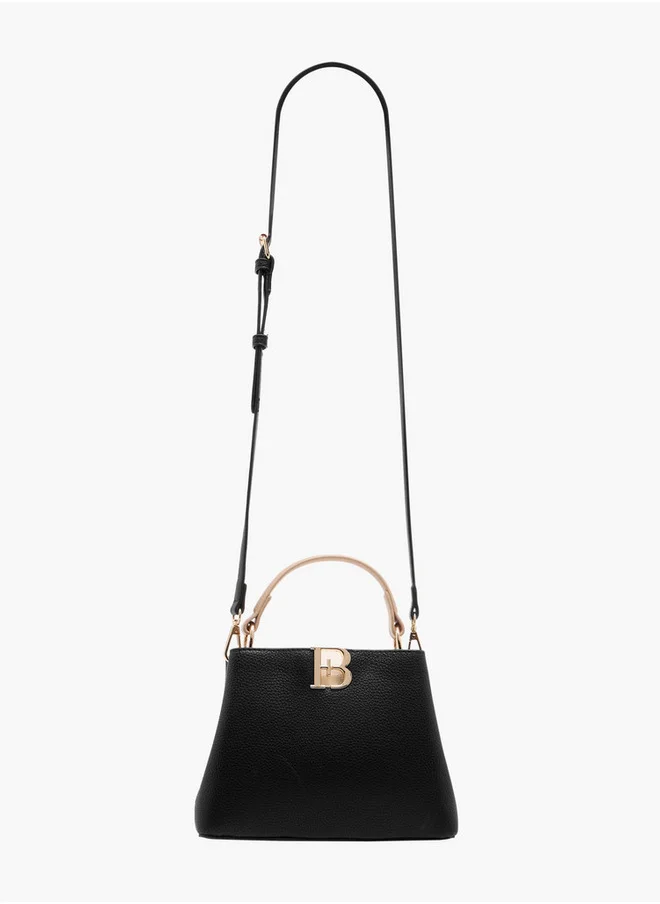 Flora Bella By Shoexpress Women's Textured Crossbody Bag with Detachable Shoulder Strap and Top Handle