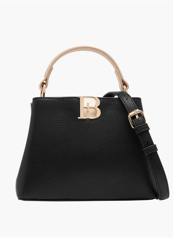 Flora Bella By Shoexpress Women's Textured Crossbody Bag with Detachable Shoulder Strap and Top Handle