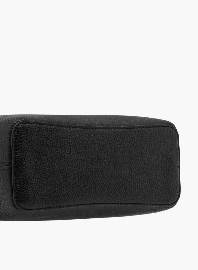Flora Bella By Shoexpress Women's Textured Crossbody Bag with Detachable Shoulder Strap and Top Handle