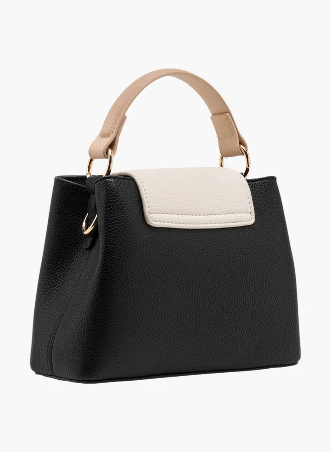 Flora Bella By Shoexpress Women's Textured Crossbody Bag with Detachable Shoulder Strap and Top Handle