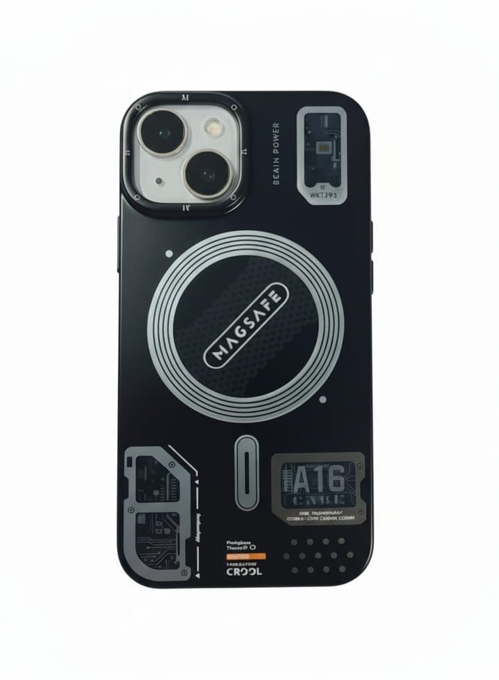 بايكا غطاء حمايه لهاتف ايفون 13 جراب مغناطيسي ياتي بحواف مرتفعة حول الشاشة وعدسة الكاميرا تساعد على منع الخدوش - أسود