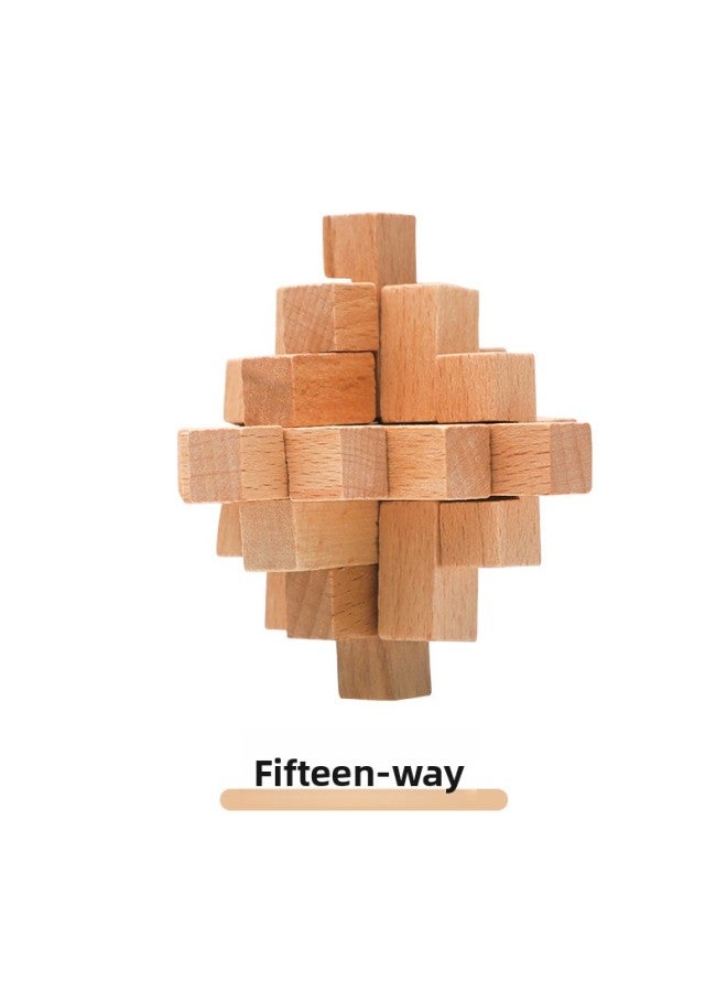 Classical Children's Educational Wooden Toy Blind Box Kongming Lock Luban Lock Adult Decompression Parent-Child Interactive Unlock Game