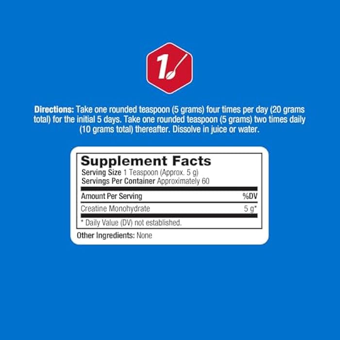 ProLab Nutrition Creatine Monohydrate Micronized Powder, 5G of Pure Creatine for Muscle Strength, Power & Endurance, Fast Absorbing, Unflavored, (300g) (60 Servings) - Image 3