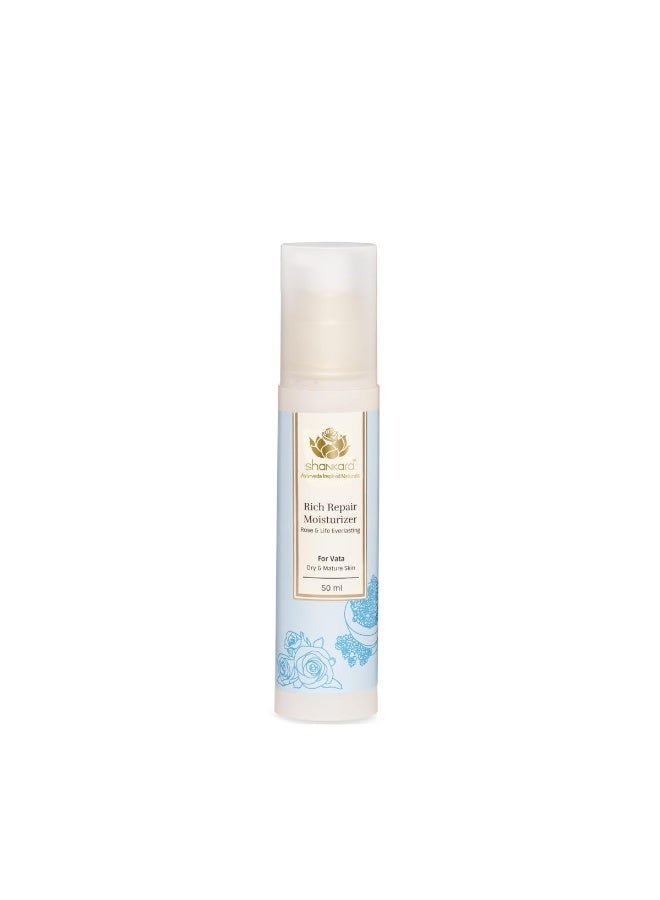Shankara Rich Repair Moisturizer 50ml with Gotu Kola, Arjun & Shea Butter | Premium Ayurveda based Lotion for Cell Regenration, Nourishment & Moisturization for soft silky skin | For men & Women- Suitable to Dry Skin - Image 1