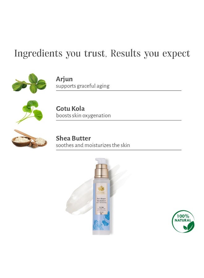 Shankara Rich Repair Moisturizer 50ml with Gotu Kola, Arjun & Shea Butter | Premium Ayurveda based Lotion for Cell Regenration, Nourishment & Moisturization for soft silky skin | For men & Women- Suitable to Dry Skin - Image 3