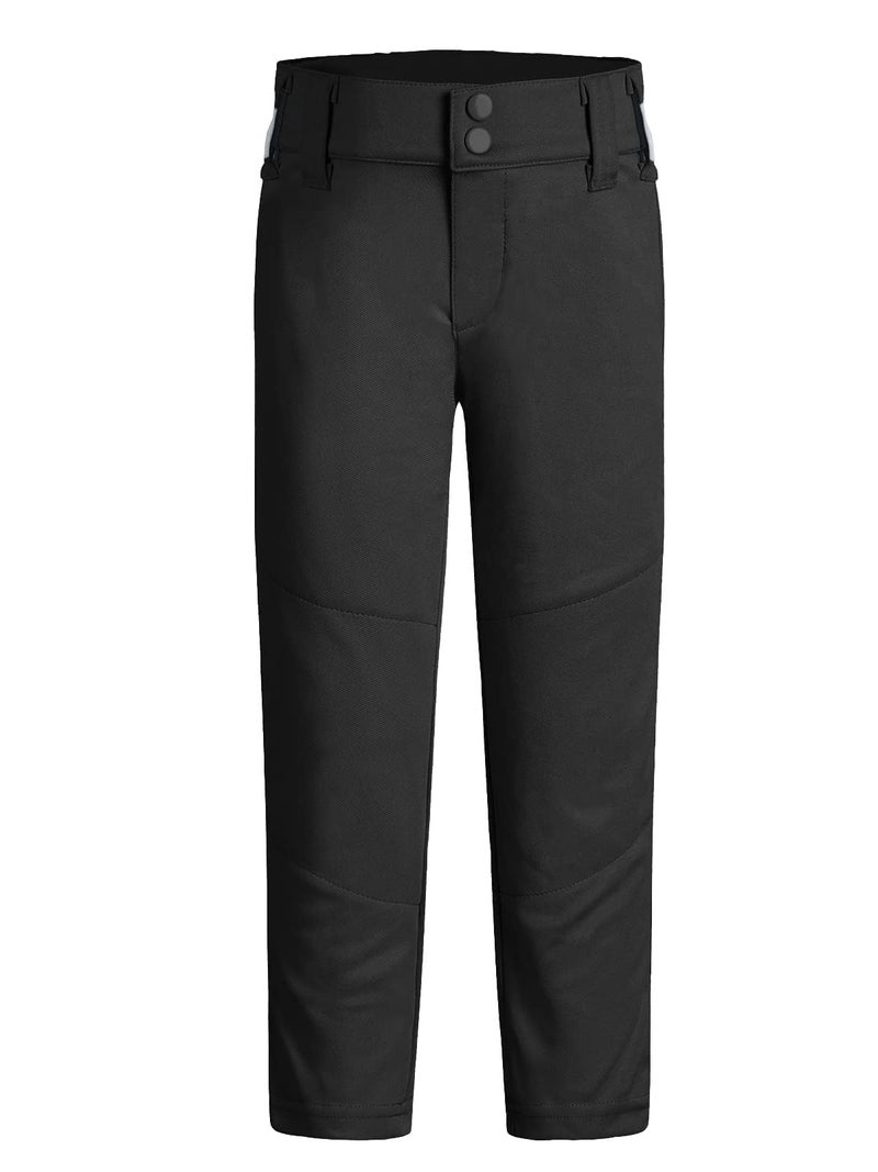 QBK 2T 3T 4T 5T to 17 Years Toddler Boys Baseball Pants Girls Softball Pants Kids Tee Ball Pants Black (5T, Black) - Image 3