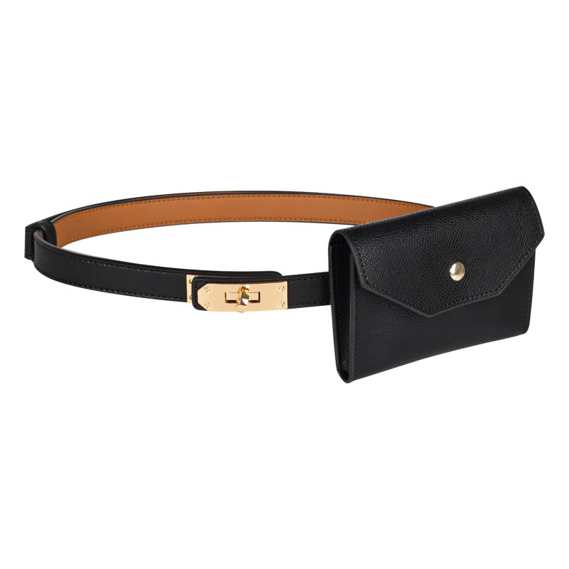 Aurolran Women's Fashion Classic Metal Buckle Leather Belt with Jeans Dress - Image 1