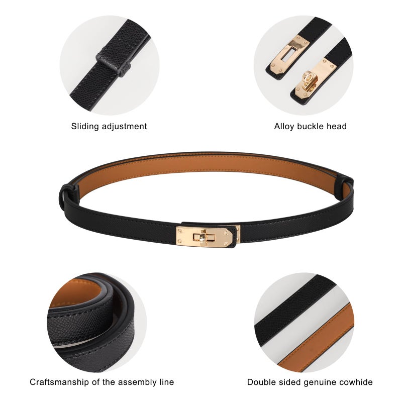 Aurolran Women's Fashion Classic Metal Buckle Leather Belt with Jeans Dress - Image 2