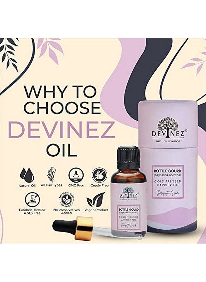 Devinez - Bottle Gourd/ Ghiya/ Lauki Coldpressed Oil 50Ml 100% Pure Natural & Undiluted In Glass Bottle For Hair & Skin Care Improves Skin Tone Hydrates - Image 1