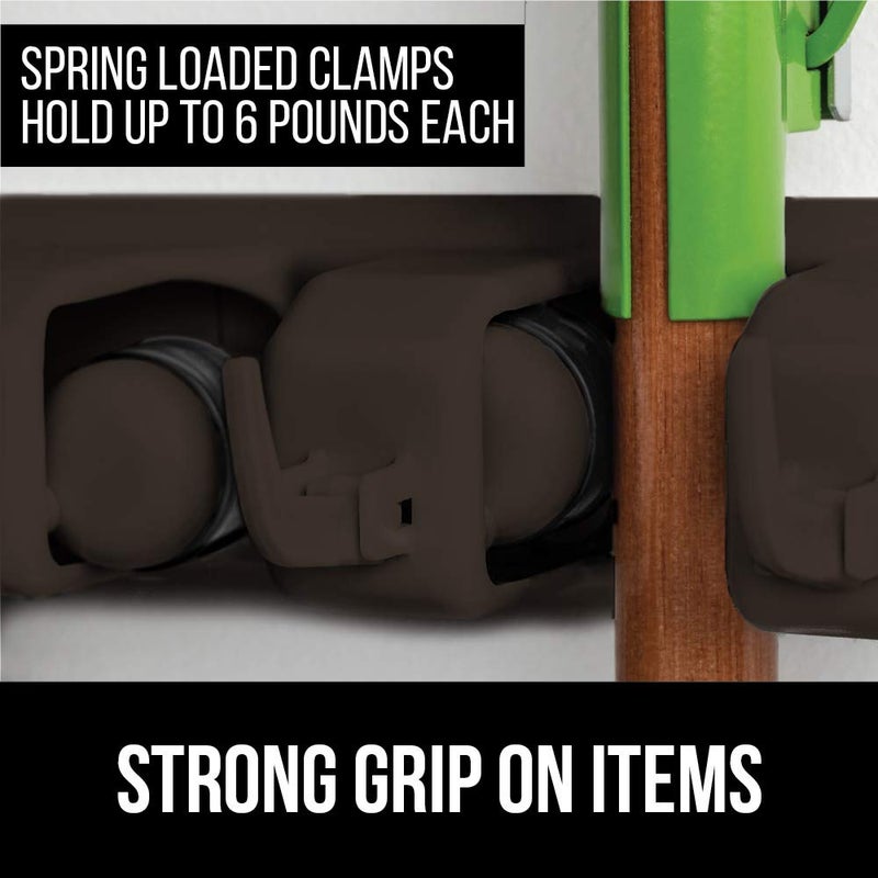 GORILLA GRIP Wall Mount Hook Fixture, Also Includes Slots to Hold Mop, Broom, Tools, Easy Install, Organize Cleaners, Tools, Home, Kitchen, Garage, 6 Hooks 5 Slots, Brown - Image 4