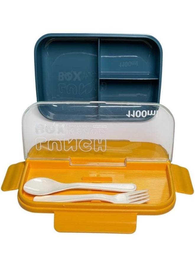 QSHOP Kids Lunch Box - 3 Compartments + Cutlery (Spoon & Fork) Ideal for School, Lessons, Club & Kids Activities It is the perfect solution for organizing your child's meals  - Image 2