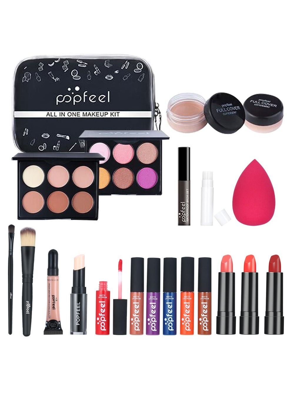 20 Pcs Set Professional Makeup Kit for Women Full Kit, Makeup Set Cosmetic Make Up Kit with Makeup Bag Include Eyeshadow Palette Makeup Brushes Set Lipstick Lip Gloss Foundation Concealer 