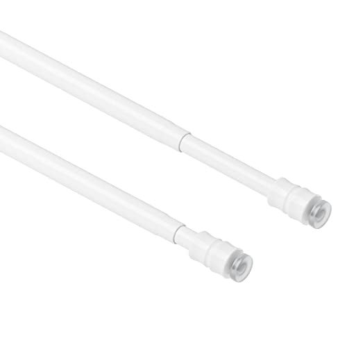 TYRON TYRON TYRON 2Pcs Thin Spring Tension Rod 12.5-18 Inches, 3/8 in. Diameter, Short Small Expandable Tension Curtain Rod No Drilling, Window Sash Tension Rods (White) - Image 1
