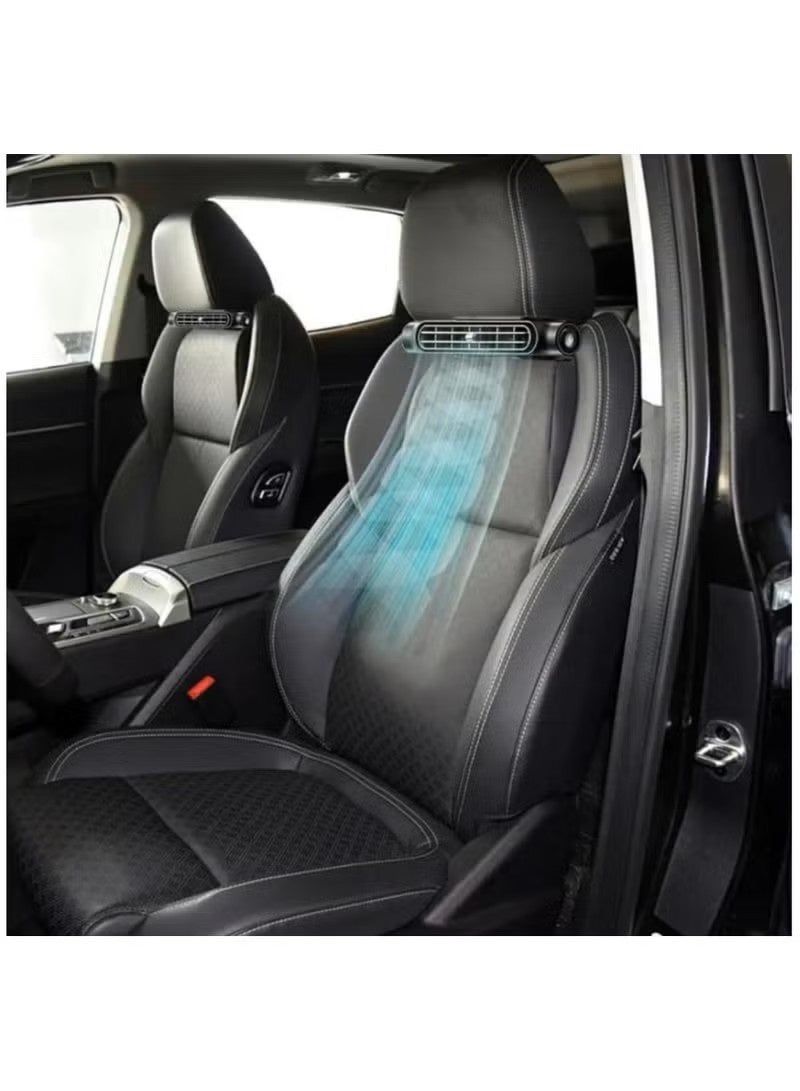BlueFire Portable Car Seat Cooling Fan – Dual Head Air Circulator | USB-Powered Headrest Fan | Adjustable 3-Speed Silent Backseat Cooling Fan Strong Airflow Ventilation System for Rear & Front Seat Travel Comfort | Heat Reduction Air Circulation Device - Image 4