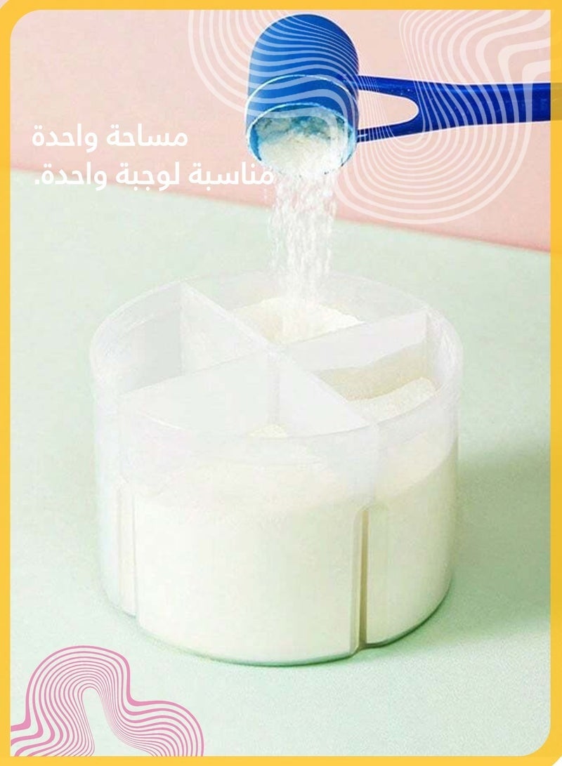 2 Pcs Baby Formula Dispenser, Portable Milk Powder Containers, 4-Compartment Large Capacity, Stackable Milk Storage Box for Travel (200ml, Blue & Pink) - Image 4