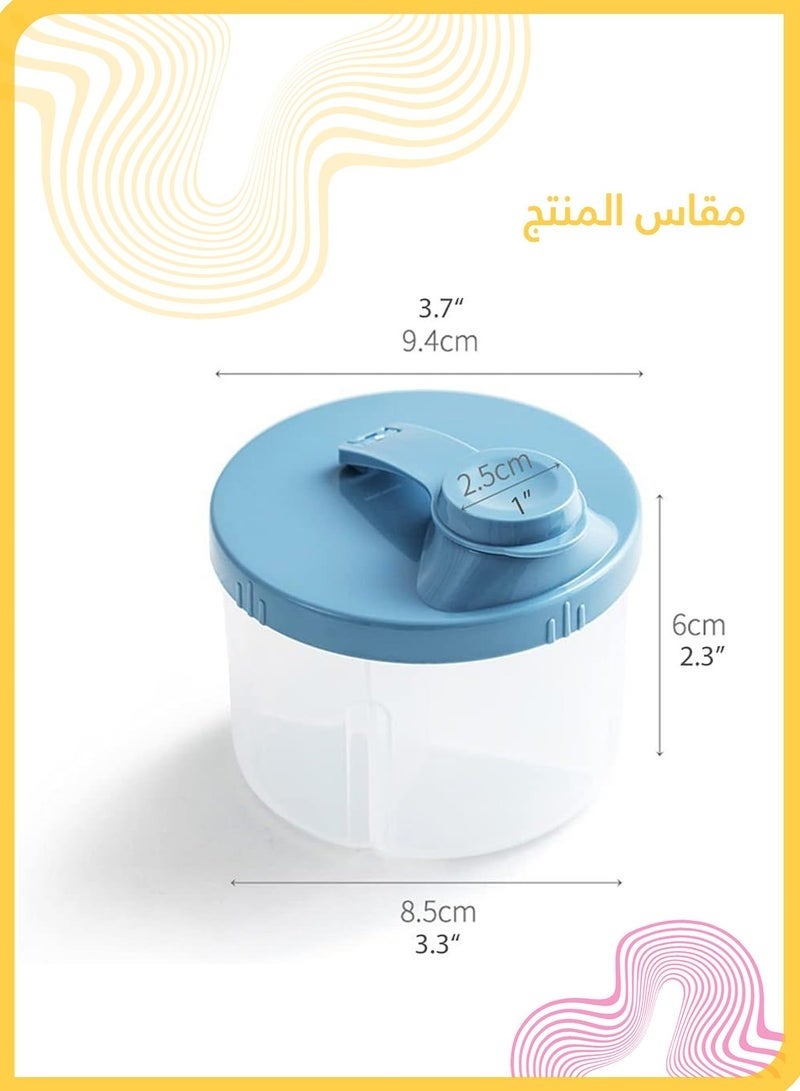 2 Pcs Baby Formula Dispenser, Portable Milk Powder Containers, 4-Compartment Large Capacity, Stackable Milk Storage Box for Travel (200ml, Blue & Pink) - Image 2