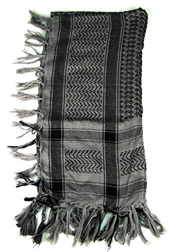 Tapp Collections Premium Shemagh Head Neck Scarf - Grey/Charcoal - Image 2