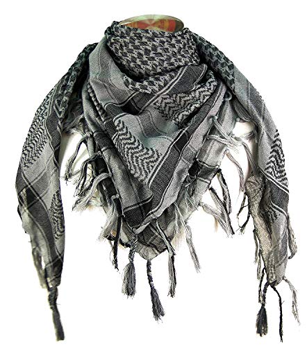 Tapp Collections Premium Shemagh Head Neck Scarf - Grey/Charcoal - Image 1