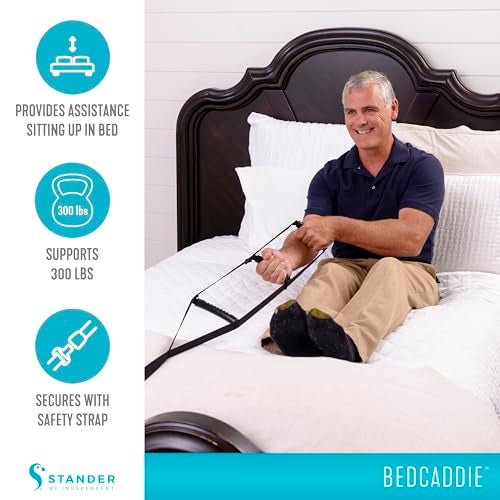 Stander BedCaddie, Pull-Up Assist Bed-Ladder with Non-Slip Handles for Adults, Seniors, and Elderly, Adjustable Length Bed-Lift, Sit Up Helper Bed-Assist, Mobility Aid for Handicapped and Injured - Image 3