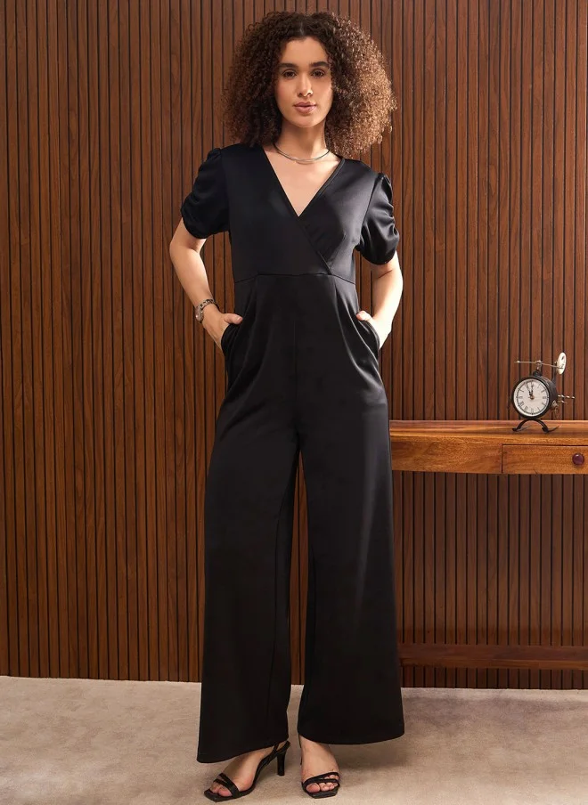 Black Basic Jumpsuit for Women