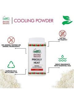 SNAKE BRAND Prickly Heat Cooling Talcum Powder Original Classic | For Heat & Rash Treatment | 50Gm | Pack Of 4  - Image 2