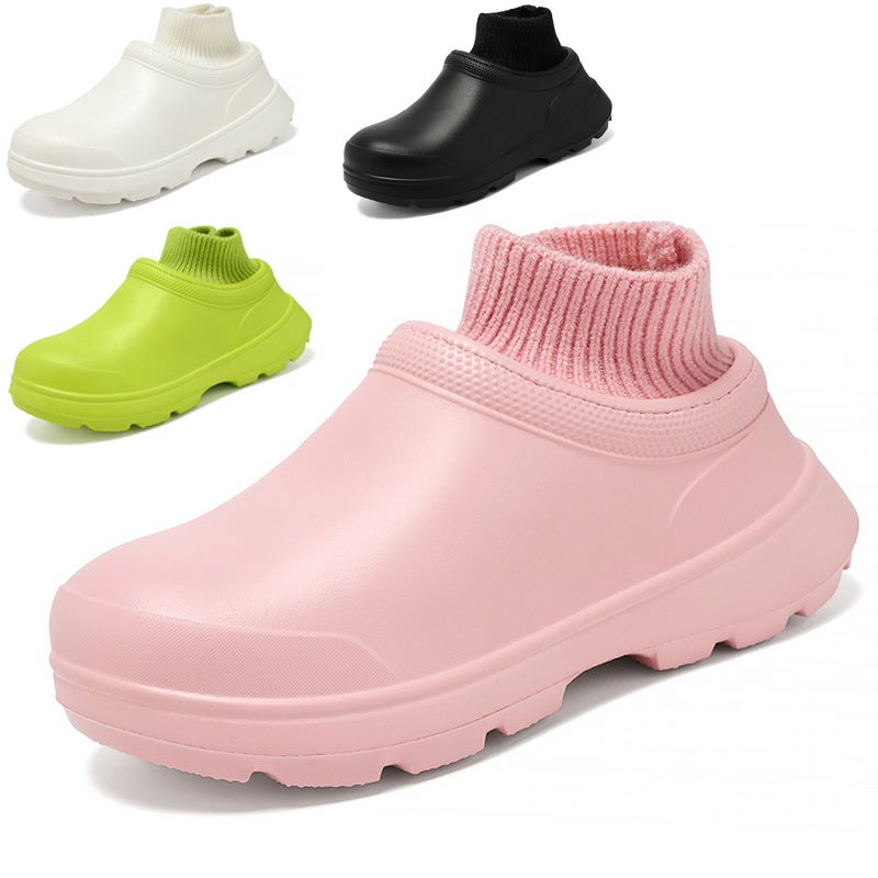 Winter Explosions Cotton Shoes Plus Size Water Shoes Nurse Shoes Chef Shoes Work Shoes Fleece-Lined Waterproof Non-Slip Casual Shoes - Image 2