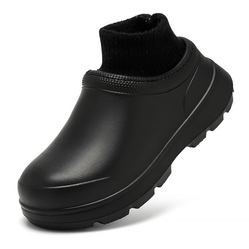 Winter Explosions Cotton Shoes Plus Size Water Shoes Nurse Shoes Chef Shoes Work Shoes Fleece-Lined Waterproof Non-Slip Casual Shoes - Image 1