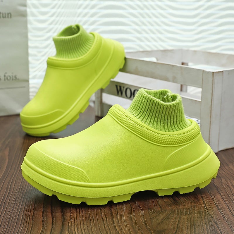 Winter Explosions Cotton Shoes Plus Size Water Shoes Nurse Shoes Chef Shoes Work Shoes Fleece-Lined Waterproof Non-Slip Casual Shoes - Image 3