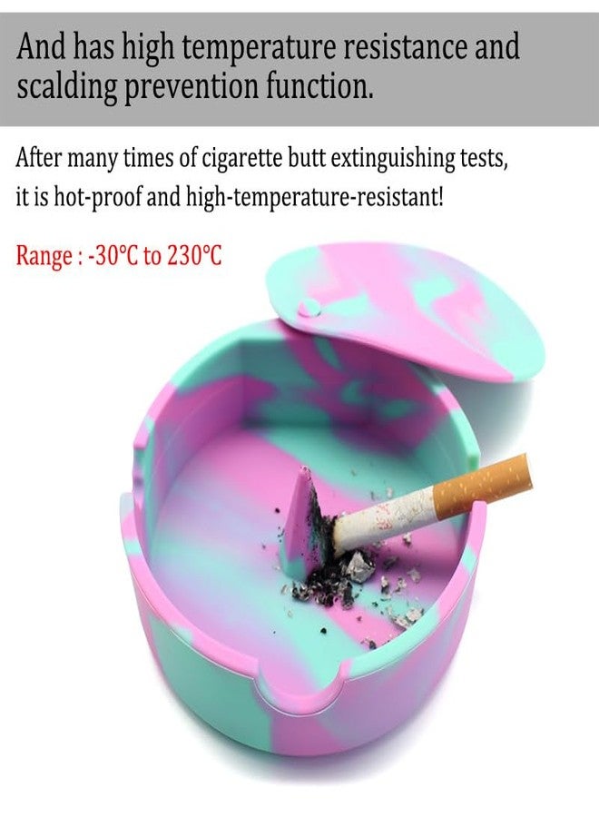 Fibroxify ""Stylish Silicone Ashtray with Lid: Prevents Flying Ash, Glows in the Dark, and Keeps Your Space Tidy!"" - Image 4