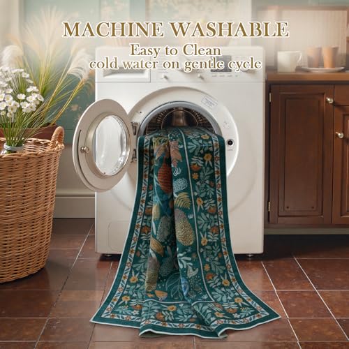 Anidaroel Botanical Print 5x7 Area Rugs for Living Room, Washable Soft Rugs for Bedroom Aesthetic, Non Slip Modern Rug Stain Resistant Dining Room Mat Throw Carpet for Dorm Nursery, Tea - Image 5